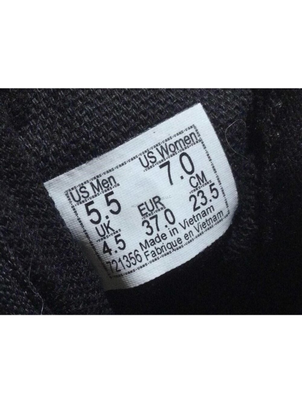 Vans Old Skool Canvas Sneaker Black Zebra Hook Loop Closure men's 5.5 women's 7 - Picture 4 of 5